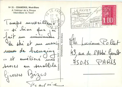 Chamonix, Mont-Blanc — Wewnętrz Rimaye (Mont-Blanc du Tacul) — Wydawnictwo Art GAY - Couttet — Rewers
