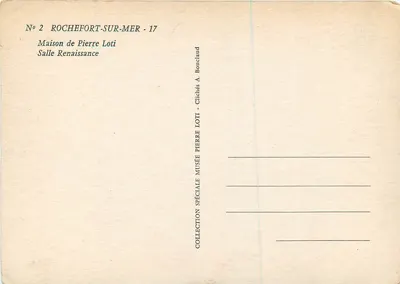 Dom Pierre Loti — Sala renesansowa — Specjalna kolekcja Pierre Loti, Rochefort-sur-Mer — Rewers