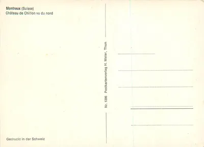 चिलोन के किला - उत्तर की ओर का दृश्य - H. मीयर, थुन, n° 1296 — पीछे