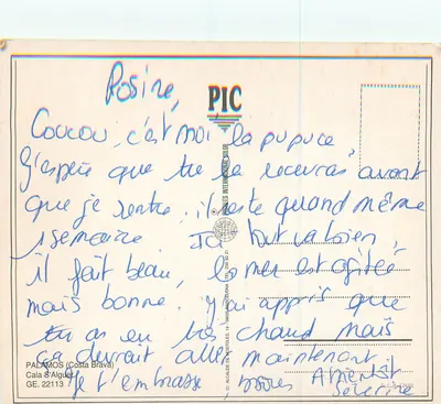 Palamos — Cala S'Alguer — editor PIC — Verso