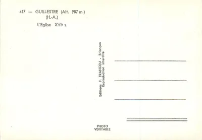 Guillestre — Igreja do século XVI — Éditions F. Francou, Briançon — Verso