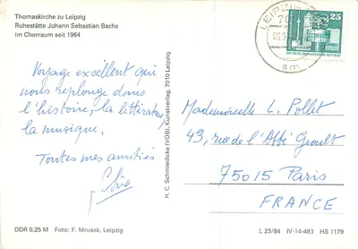 Thomaskirche w Lipsku — Początek spoczynku Jana Sebastiana Bacha — H.C. Schmiedicke (VOB), Lipsk — Rewers