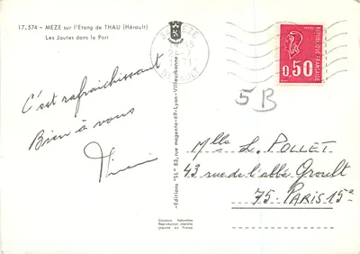 Las Joutes en el Puerto — Meze sobre el Étang de Thau (Hérault) — Ediciones "SL" — Reverso