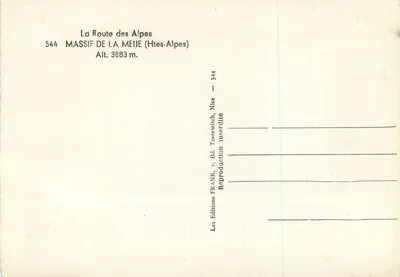 Massif da Meije — Alt. 3883 m. — Edições FRANK, Nice — Verso