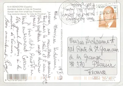 Benidorm — widok nocny z Cala de Finestrat — wydawca N.44 — Rewers