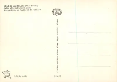 Cellles-sur-Belle (Deux-Sèvres) — Klasztor i katedra Notre-Dame — Repro. Interdite - 45-000 — Rewers