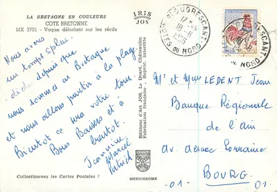 Bretagne-Küste — Welle, die auf den Riffen bricht — Éditions d'Art JOS — Rückseite