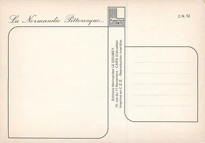 Casa normanda com colmios — telhado de palha — editor Emy, série N°52 — Verso
