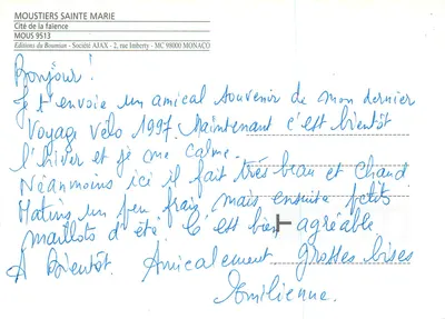 Moustiers Sainte Marie — Alpen van Hoog-Provence — Stad van de Faïence — Uitgave van Boumian — Achterkant