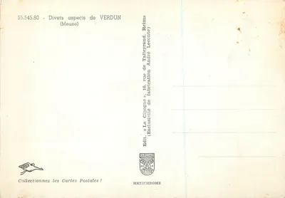 Verdun — Diversos aspectos — Ed. A Coruja, Reims — Verso