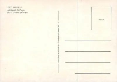 Saintes — Catedral de São Pedro — Éditions Europ — Verso