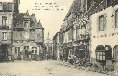 Paimpol — Um canto da Praça, Entrada da Rua da Igreja — Coll. B. Hamonic, Si B.