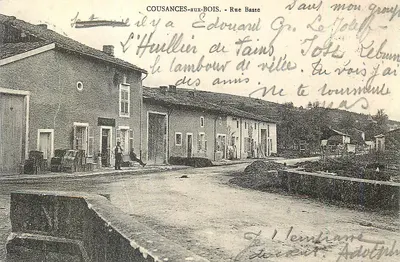 Cousances-aux-Bois. - Rue Basse — vista da rua com edifícios e habitantes — editor Spirale, n° 421 10
