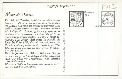Mont-de-Marsan - Corridas Espanholas — H. Marquet, fot. — Edição das Nouvelles Galeries, Aux Quatre-Cantons — Verso