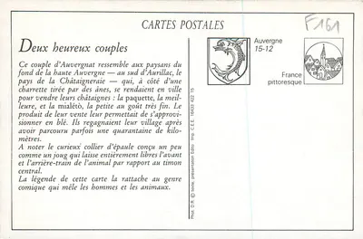 Dwa szczęśliwe pary — Auvergne — Typy Auvergne 587 — Rewers
