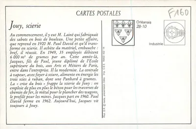 Jouy — A Serraria — Lailliet fot, Chartres — Verso