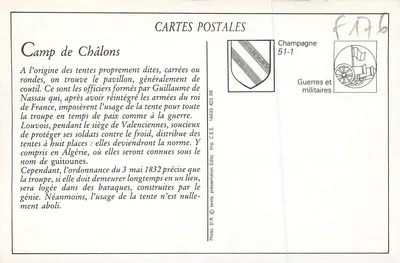 Campo de Châlons — Interior de uma Tenda — Fotógrafo Grard — Verso