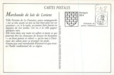 Vendedora de leite das proximidades de Lorient — Coleção H. L. — série 56-4 — Verso
