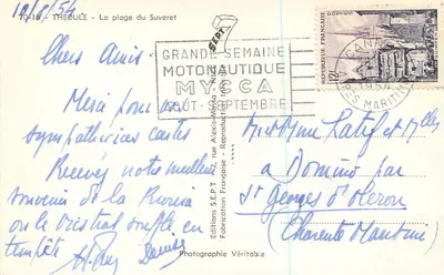 La playa del Suveret — Théoule — Ediciones S.E.P.T. n°70-18 — Reverso