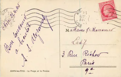Juan-les-Pins — The Beach and the Pine Forest — JUAN-LES-PINS - The Beach and the Pine Forest — Back