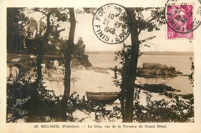 BEG-MEIL (Finistère) — A Costa, vista da Terrasse do Grand Hôtel — J. Nozais, editor