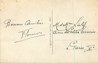 Cannes - Os novos Jardins — editor T. Terreron, n° 500 — Verso