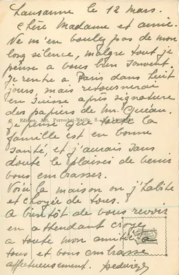 Lausanne — Crédit Foncier Vaudois — Edición Art. Perrochet-Matilde, S.A. Lausanne — Reverso