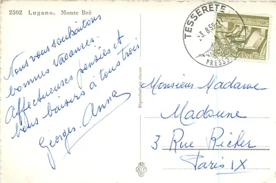 Lugano, Monte Brè — widok na jezioro — wydawca MAYR n°2502 — Rewers