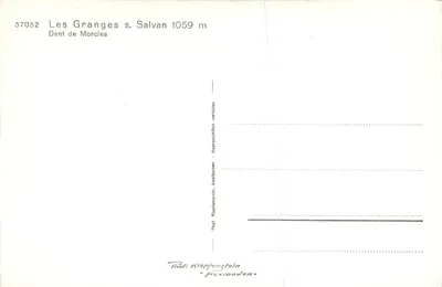 Les Granges s. Salvan 1059 m — Dent de Morcles — Fotografia Klopftenstein — Verso