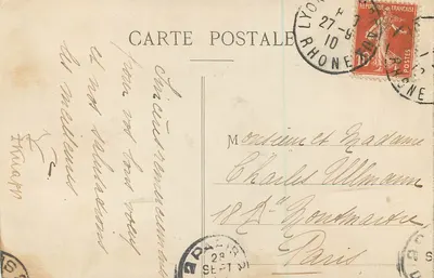 LYON. - Place des Jacobins et Rue Centrale — éditeur anonyme, n° 5202 — Rewers