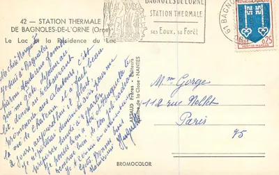 Bagnolles-de-l'Orne — Estação termal — Editor Artaud Frères - Nantes — Verso