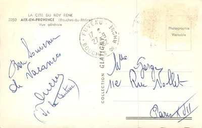 The City of King René — General View — Genuine Photograph — Publisher The City of King René, Aix-en-Provence — Back
