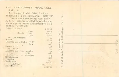 Locomotywa Pacific seria 231-058 — wydawca F. Fleury, nr 33 — Rewers
