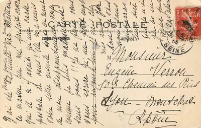 PARIS — Las Boulogne zimą — Schronienie pod śniegiem — C. M. — Rewers