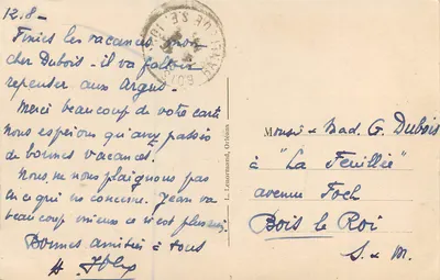 Chatillon-Coligny (Loiret) — A View of Le Milleron — Editor Grageut — Verso