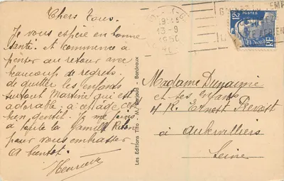 Bordeaux — Il Square Gambetta — TITO — Verso