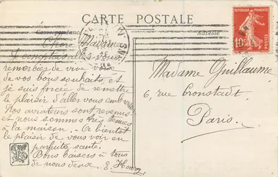 Le Malin w Hendreuvillle — Towarzystwo Artystów Francuskich — Salon 1911 — Albert NIGOLEOT — Au Bon Marché - Paryż — Rewers