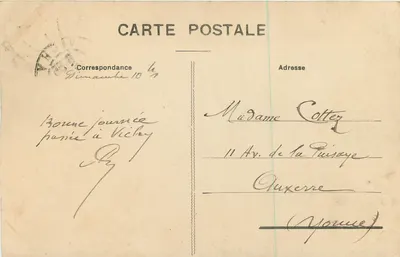 Vichy — O Lago dos Cisnes perto dos Célestins — Editor não identificado, n° 44 — Verso