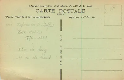 Belfort (Territoire) — Zamek i Lw. — E. Karrer, fot. Belfort — Rewers