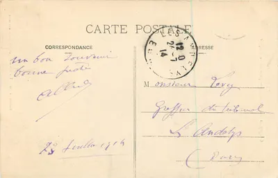 Les Sables-d'Olonne — Gouffre du Puits-de-l'Enfer podczas burzy — Vincent Le Bihan, nr 214 — Rewers