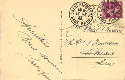 Saverne — Ratusz i Wielka Ulica — wydawca J. Pfenning i synowie, nr 222 — Rewers