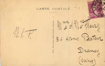 Lisieux — Rue du Chat et Place du Marché au beurre — Wydawca André, numer serii nieodczytelny — Rewers