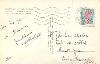 Cannes — La Croisette i ogrody — Wydawnictwo CIGOGNE — Rewers