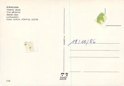 Siracusa — widok z lotu ptaka — CO.GRAF s.r.l. nr 112 — Rewers