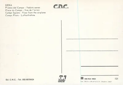 Siena - Piazza del Campo - vista aérea - Ed. C.N.C. n°121 — Verso