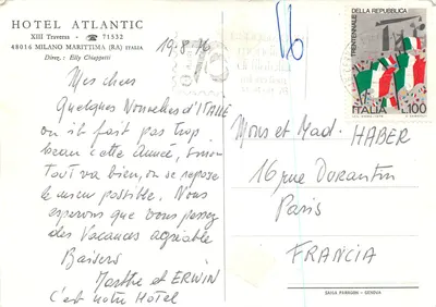 Hotel Atlantic — Milão, Itália — editor SAIGA PARAGON — Verso