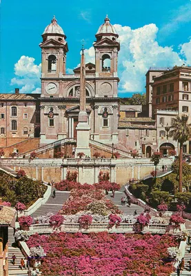 Piazza di Trinità dei Monti — escadas e obélisco — editor pama-graphicolor, n° 931