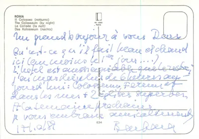 Colosseo (di notte) — Editore EO LOZZI, n° 634 — Verso
