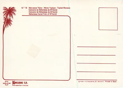 Caravana de M’Hamid — Marrocos — Komaroc SA N°10 — Verso