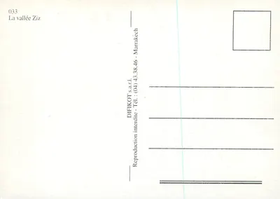 Vale Ziz — Marrocos — DIFIKOT s.a.r.l. - n° 033 — Verso